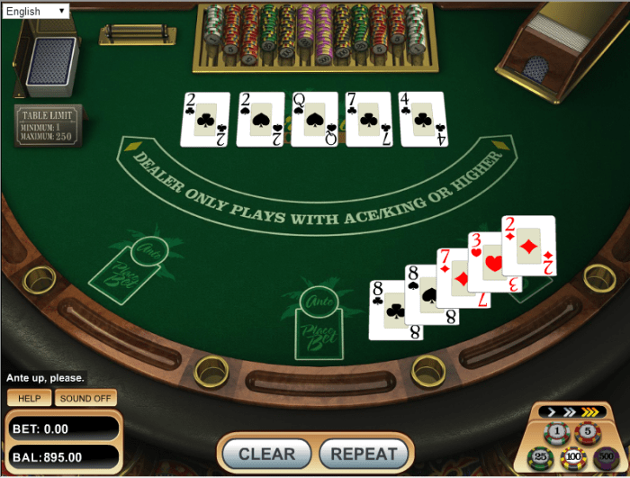 Card gambling games